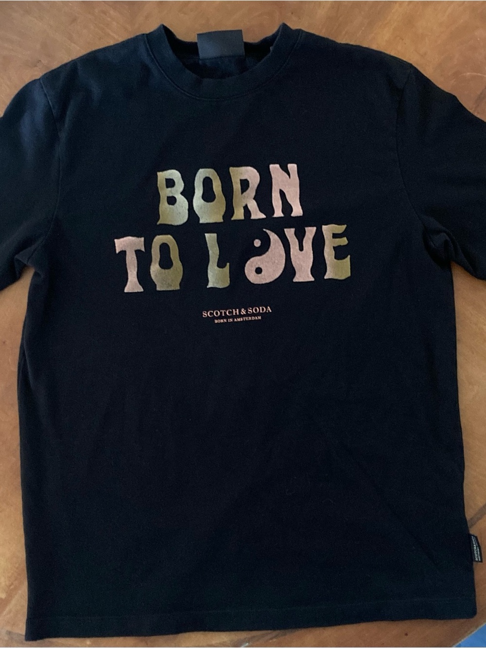 S Scotch & Soda Black 'Born to Love' Graphic Tee